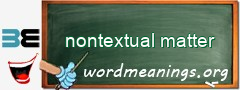 WordMeaning blackboard for nontextual matter